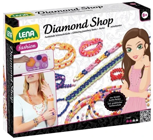 Lena Diamond Shop, Vaikiškų papuošalų gamybos rinkinys, 8 metai, Įvairių spalvų, 6 vnt.
