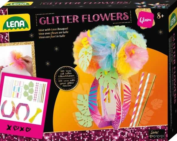 Lena Glitter Flowers rankdarbių rinkinys dėžutėje
