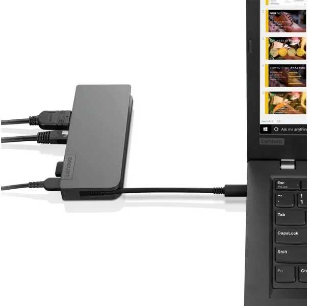 Lenovo 4X90S92381, Laidinis, USB 3.2 Gen 1 (3.1 Gen 1) Type-C, 10, 100, 1000 Mbit/s, Pilkas, 5 Gbit/s, 4K Ultra HD