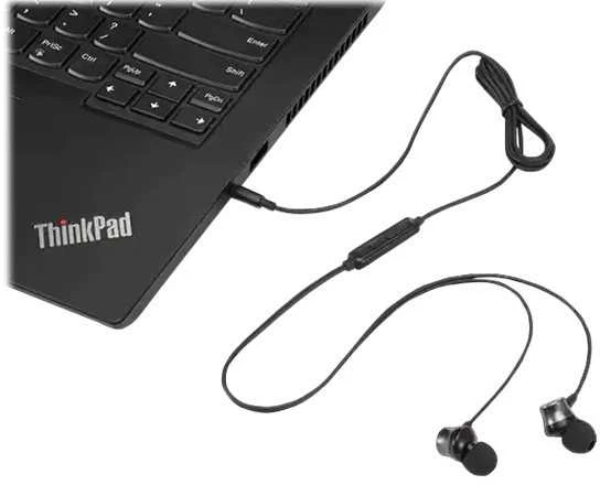 Lenovo ausinės su mikrofonu prijungtos prie kompiuterio