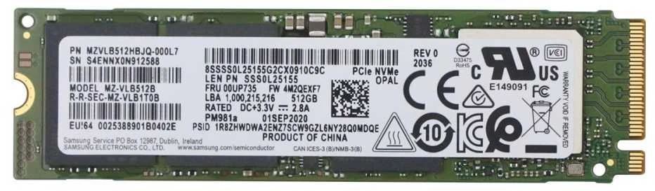 Lenovo 512 Gb SMD M.2 2280 PCIE3x4