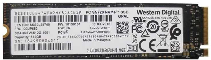 Lenovo 512 Gb SMD M.2 2280 PCIE3x4