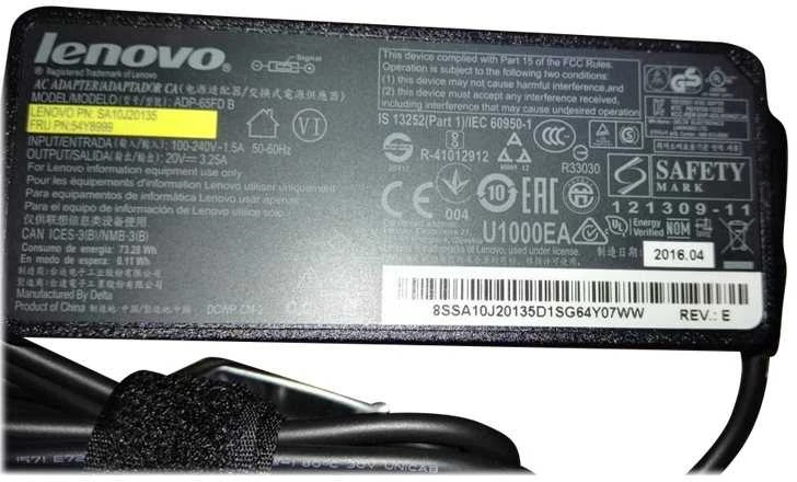 Lenovo Nešiojamojo kompiuterio maitinimo šaltinis kintamosios srovės adapteris 65W - FRU54Y8999