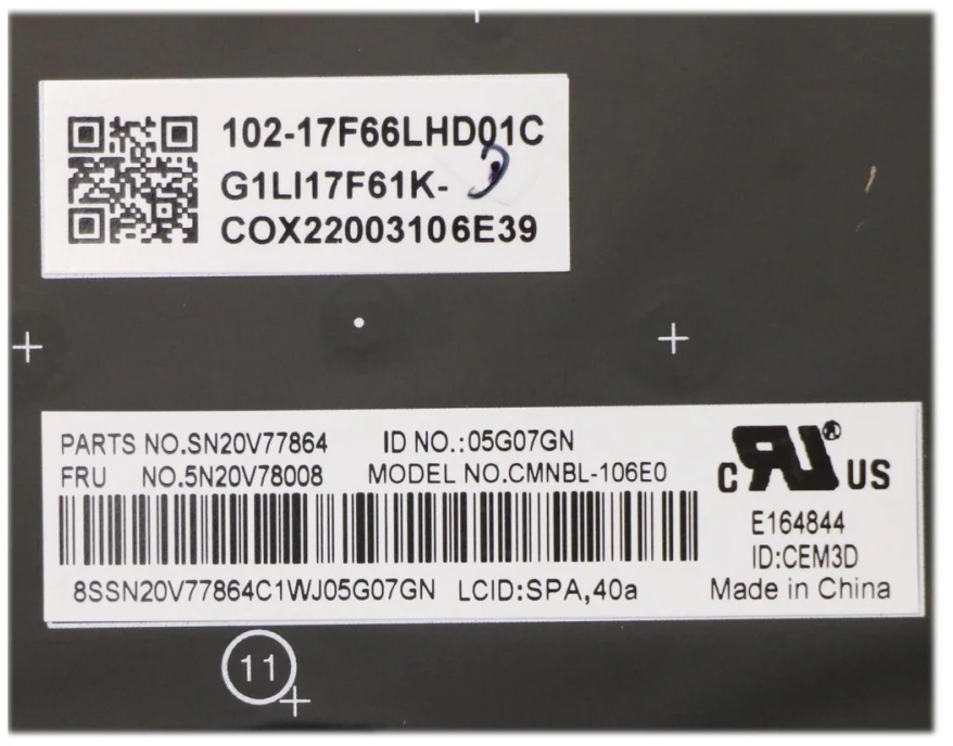 Lenovo 5N20V78008, Klaviatūra, Klaviatūros apšvietimas, Lenovo, ThinkPad T15