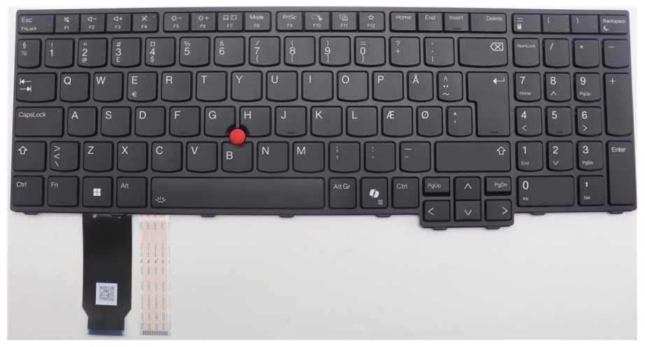 Klaviatūra Lenovo Lenovo 5N21M39931, Klaviatūra, Klaviatūros apšvietimas, Lenovo, ThinkPad T16 Gen 3
