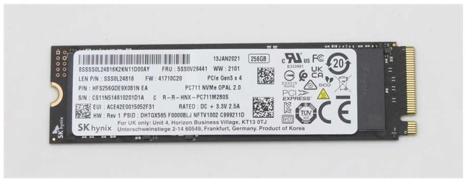 Dysk SSD Lenovo 256GB M.2 2280 PCI-E x4 Gen3 NVMe (5SS0V26441)