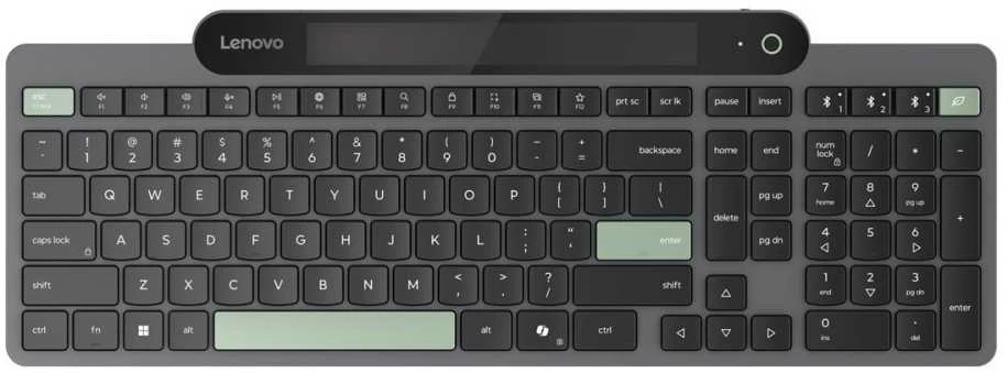 Klaviatūra Lenovo 4Y41R69500, viso dydžio (100 %), belaidis, „Bluetooth“, stūmoklio rakto jungiklis, juodas, žalias
