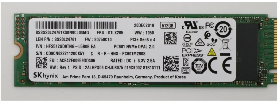 Lenovo 512 Gb SMD M.2 2280 PCIE3x4