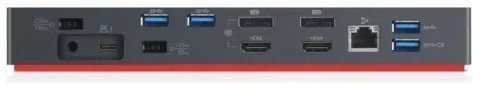 Lenovo „ThinkPad Thunderbolt 3“ darbo stotis, 2 kartos, laidinis, „Thunderbolt 3“, 10, 100, 1000 Mbit/s, juoda, 3840 x 2160 pikselių, Lenovo