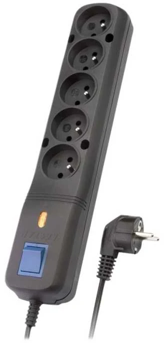 Ilgiklis - LESTAR LV530W 5 AC Lizdai 2,5 m Juodas Pilkas