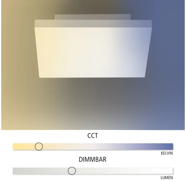 Lubinis šviestuvas Lampa sufitowa Leuchten Direkt Leuchten Direkt Canvas Turnable 2700-5000K - Loftlampe - Baltas - 29,5 x 29,5 cm
