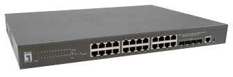 Šakotuvas Digital Data Communications Carruzzo LevelOne GTP-2871 tinklo komutatorius Valdomas L3 Gigabit Ethernet (10/100/1000) Maitinimas per Eternetą (PoE) Pilka