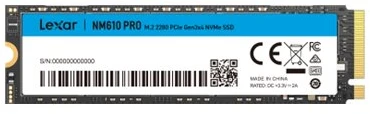 Dysk SSD Lexar NM610 PRO 2TB M.2 2280 PCI-E x4 Gen3 NVMe (LNM610P002T-RNNNG)