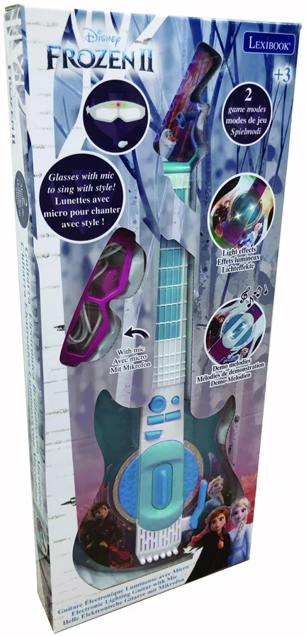 Lexibook ŠALDYTOJI KARALIENĖ - Šviečianti elektroninė gitara su akiniais ir mikrofonu