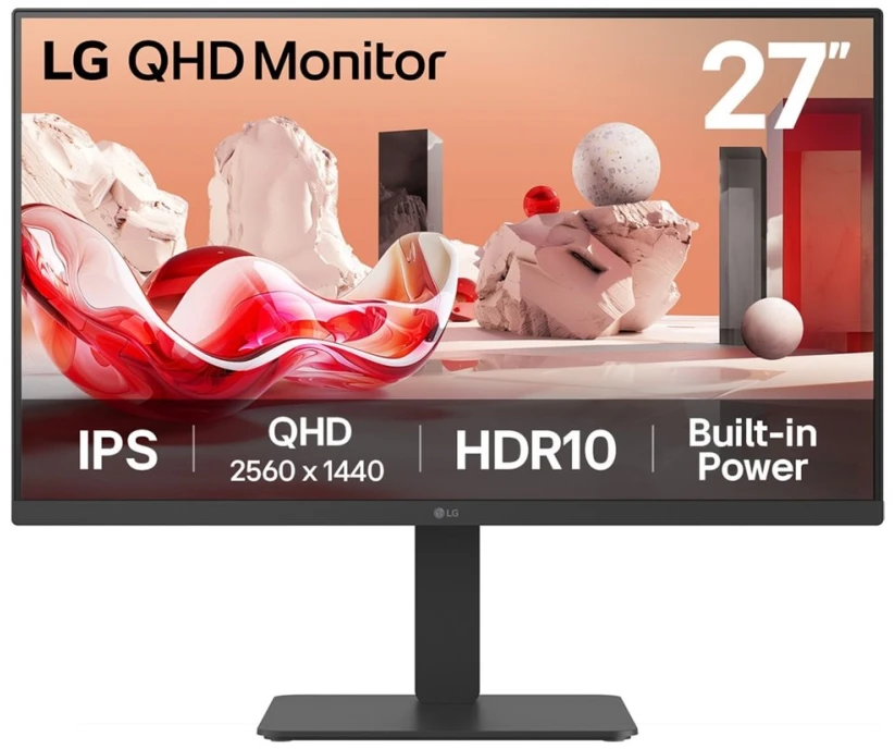 Monitorius LG 27BA54QB-B.AEU, 68.6 cm (27"), 2560 x 1440 pikselių, 2K, LCD, 5 ms, Juodas