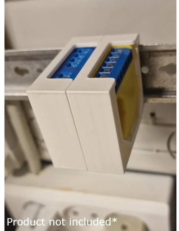 Light Solutions Aps „Light Solutions“ DIN bėgelio adapteris 1-os kartos įrenginiams („Shelly RGBW 2“ ir „Shelly Dimmer 2“)