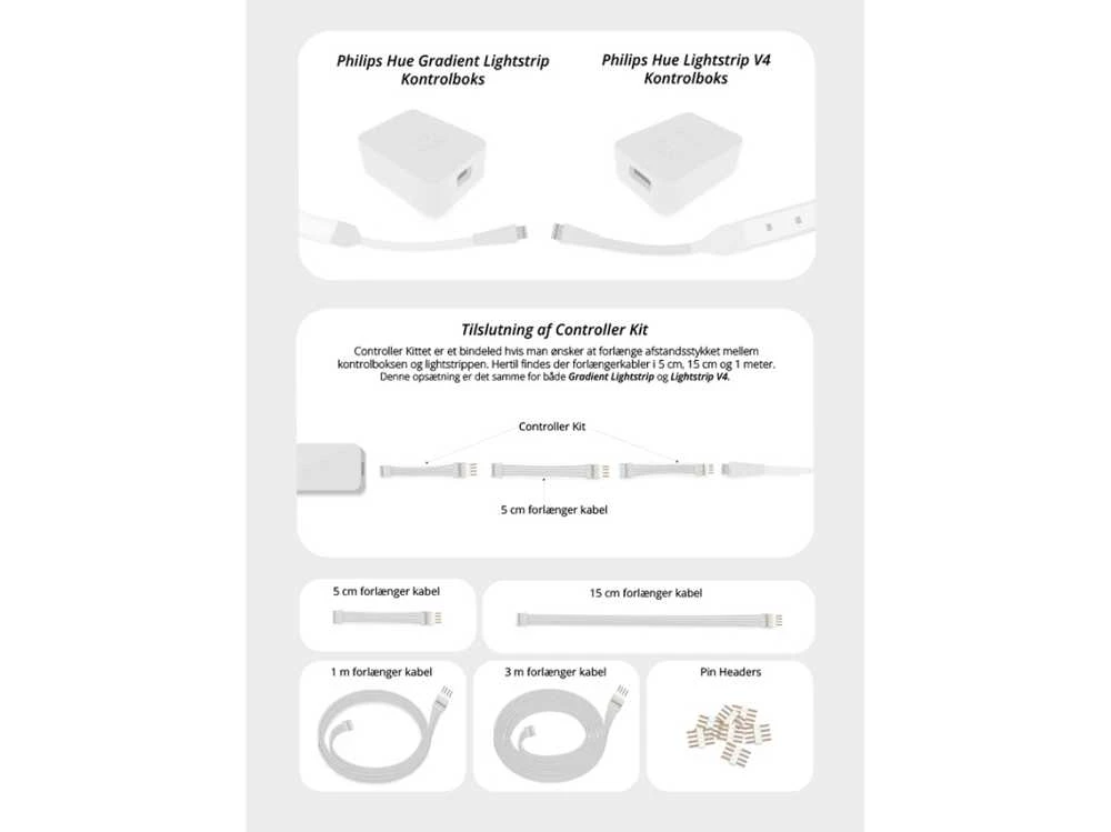 Light Solutions Aps „Light Solutions“ laidas gradientinei „LightStrip“ juostai – Y formos skirstytuvas – baltas – 1 vnt.