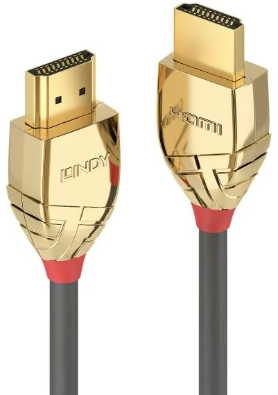 Lindy 0,5 m didelės spartos HDMI kabelis, „Gold Line“, 0,5 m, HDMI A tipo (standartinis), HDMI A tipo (standartinis), 4096 x 2160 pikselių, 18 Gbit/s, pilkas