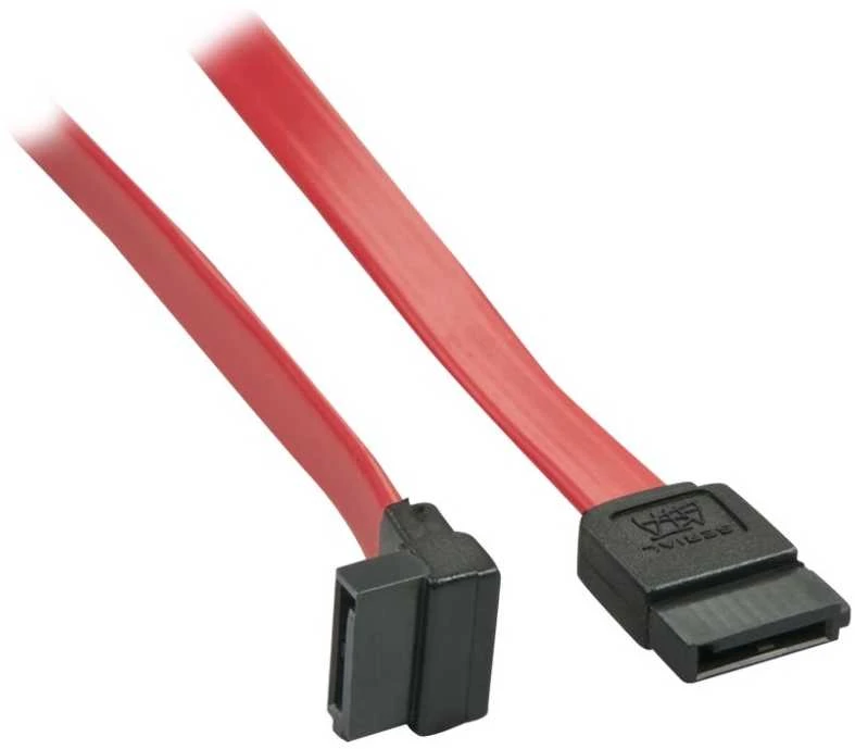 SATA Laidas - LINDY Int. SATA III Laidas su 90° Kištuku, 0,5 m, Raudonas