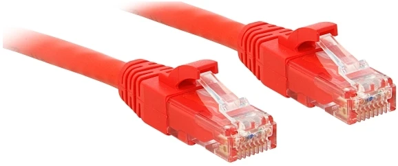 Lindy Tinklo Kabelis - Cat.6 U/UTP 15m 250MHz RJ45 M/F Raudonas