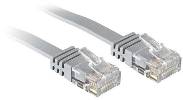 Tinklo Kabelis - LINDY Cat.6 U/UTP Plokščias Tinklo Kabelis, RJ45, M/M, 250MHz, 32AWG, 2 m, Pilkas
