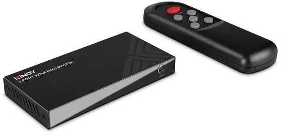 HDMI Jungiklis - LINDY 3 Prievadų HDMI 8K60 Jungiklis 8K60 7680x4320 HDMI 2.1 Nuotolinio Valdymo Pultas