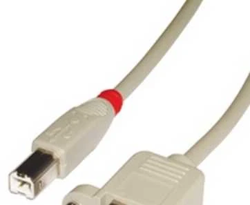 USB Prailginimo Kabelis - Lindy USB 2.0 Type-B M Į F 1 m Šviesiai Pilkas