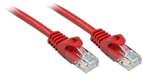 Tinklo Kabelis - LINDY Cat.6 U/UTP Tinklo Kabelis, RJ45, M/M, CCA, 250MHz, 0.5 m, Raudonas