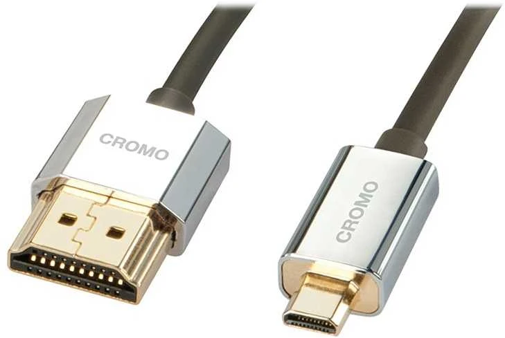 HDMI Laidas - LINDY Cromo Slim HDMI į Micro HDMI Laidas, Didelės Spartos, 2 m, Juodas