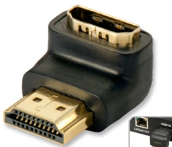 Lindy Adapteris - HDMI M/F 90° Dešinys Kampas 4K UHD 60Hz 18Gb/s