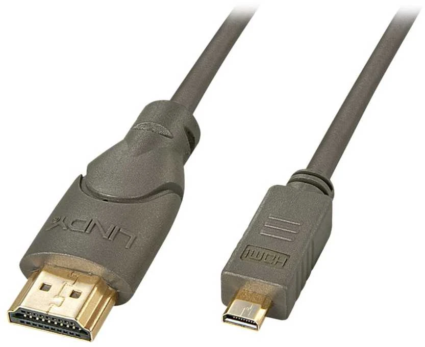 HDMI Laidas - LINDY Didelės Spartos Micro HDMI į HDMI, 4K, 0,5 m, Pilkas