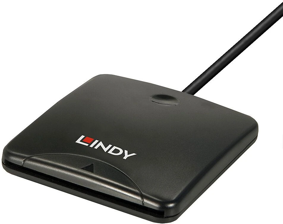 Išmanusis Kortelių Skaitytuvas - LINDY USB 2.0 Išmanusis Kortelių Skaitytuvas, Juodas