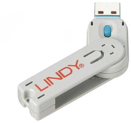 USB Priedas - LINDY USB A Prievado Blokavimo Raktas 18x75,16x12mm ABS Mėlynas