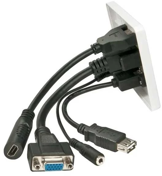 AV Sieninė Plokštė - LINDY Sieninė Plokštė VGA/HDMI/USB/3.5mm Stereo 86x86mm Balta