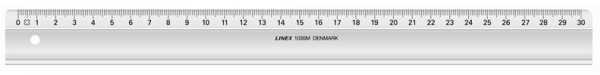 Linex Linex 1030M, linijinis matuoklis, stirenakrilnitrilas (SAN), pilkas, cm, mm, Danija, 30 cm