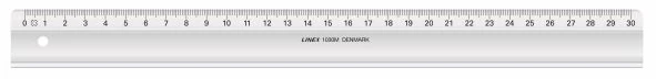 Linex Linex 1030M, linijinis matuoklis, stirenakrilnitrilas (SAN), pilkas, cm, mm, Danija, 30 cm