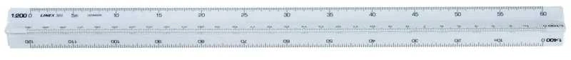Liniuotė Linex Coll-322, 30cm, tribriaunė, baltos spalvos