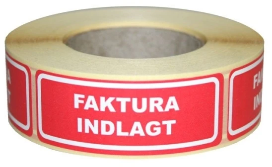 Lipnios etiketės: Įdėta sąskaita faktūra 24x64,6 mm 500 vnt./ritinėlyje - (500 vnt.)