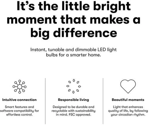 Vendora Nordic Ab „Lite Bulb Moments“ „Lite Bulb Moments“ Išmanioji lemputė, E27, 8,5 W, RGB 2700-6500K, E2, 3 pak.