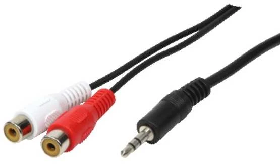 LogiLink Audiokabel 1x 3,5 mm -> 2x Cinch St/Bu 0,20 m bk