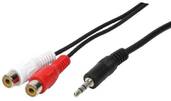 LogiLink 1x3.5mm - 2xRCA - 5m - 3.5mm - 2 x RCA - 5 m - Juodas