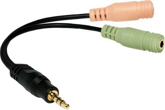 3,5 mm garso adapteris su spalvotais lizdais
