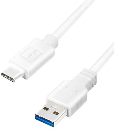 LOGILINK CU0173 LOGILINK - USB 3.2 Gen1x1 laidas, USB-A kištukas iki USB-C kištukas, baltas, 0,5 m