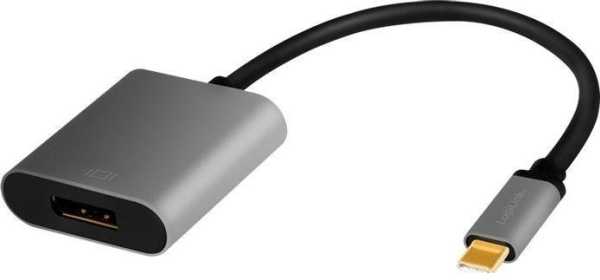 LogiLink CUA0102, USB 3.2 Gen1 Type-C, DisplayPort, 0,15 m, juodas