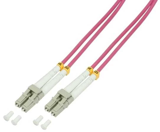 LogiLink optinis pluoštas OM4 LC/UPC - LC/UPC 0.5m violetinė