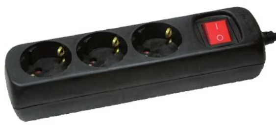 LOGILINK LPS206B LOGILINK - 3 krypčių lizdas, 1,4 m, kompaktiškas