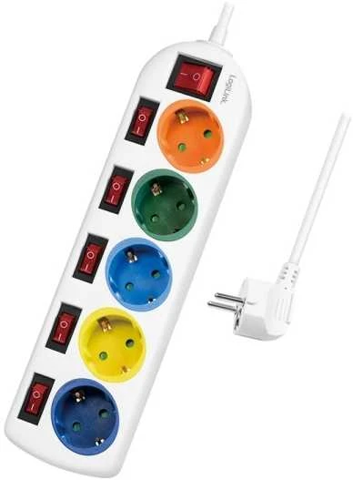 LogiLink 5 lizdai 1,5 m spalvos