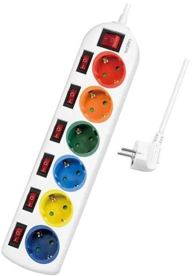LogiLink 6 lizdai 1,5 m spalvos
