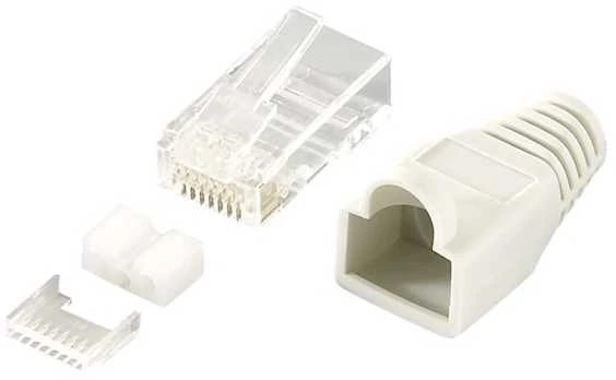 LOGILINK MP0021 LOGILINK - Kištukinė jungtis Cat.6 RJ45 100vnt. komplektas, ekranuotas, pilkas