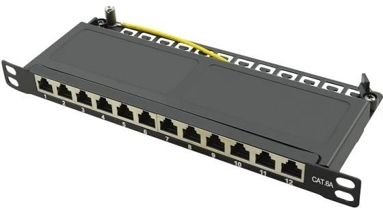LogiLink NP0066, 10 Gigabit Ethernet, RJ-45, Cat6a, juodas, metalas, montavimas į stovą